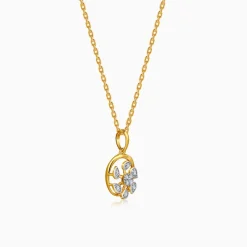 Gold Celeste Circle Lab Grown Diamond Pendant