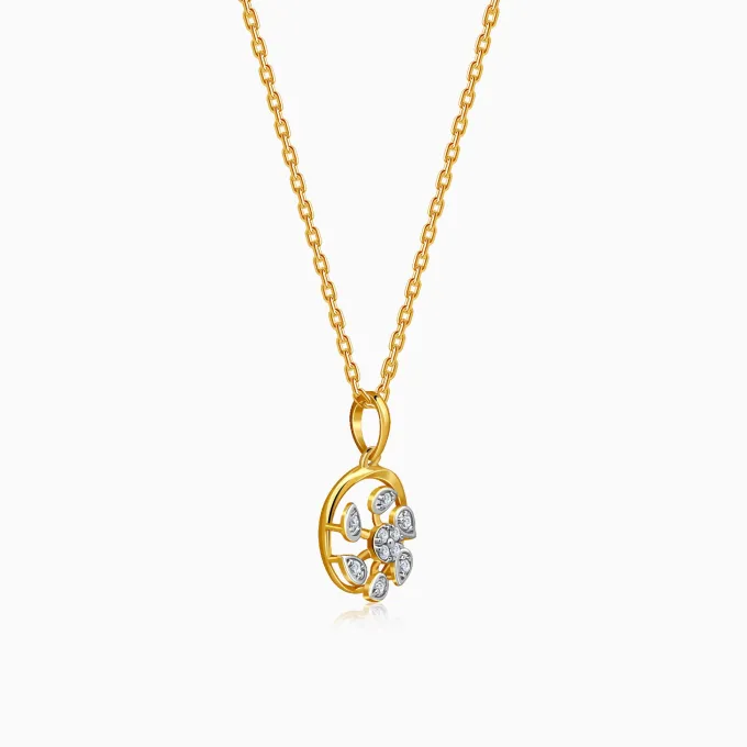 Gold Celeste Circle Lab Grown Diamond Pendant