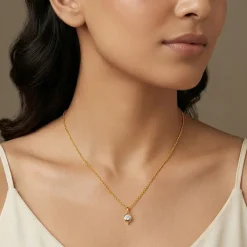 Gold Celeste Infinity Lab Grown Diamond Pendant