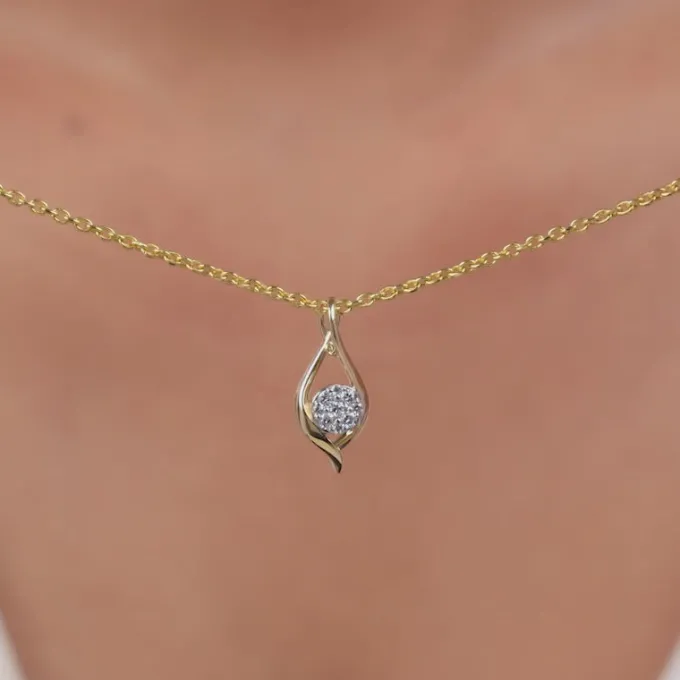 Gold Celeste Infinity Lab Grown Diamond Pendant