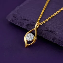 Gold Celeste Infinity Lab Grown Diamond Pendant