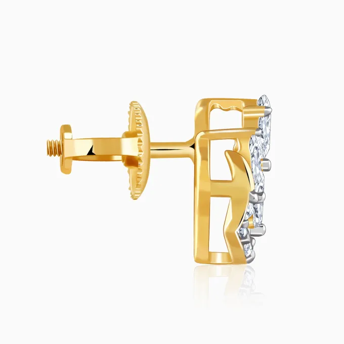 Gold Celeste Swirl Lab Grown Diamond Earrings