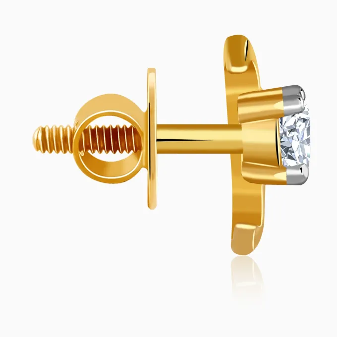 Gold Celestial Curve Lab Grown Diamond Earrings