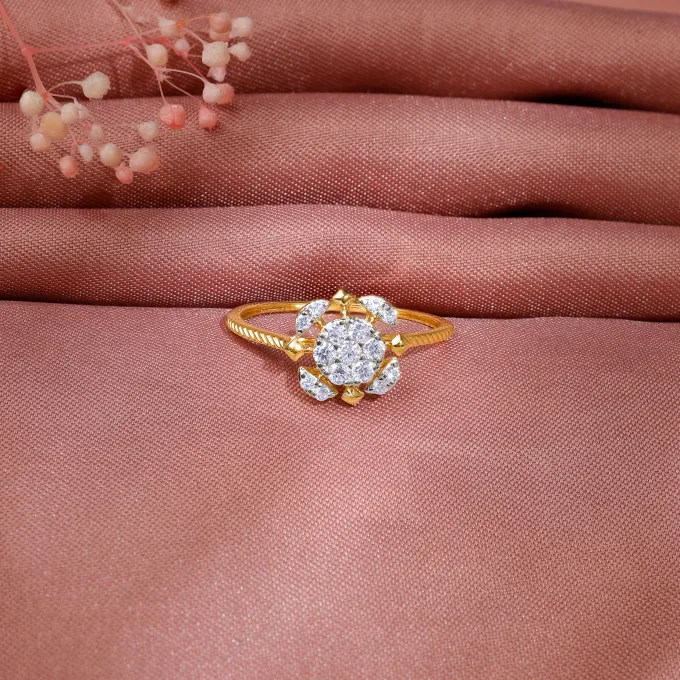Gold Chakra Lab Grown Diamond Ring