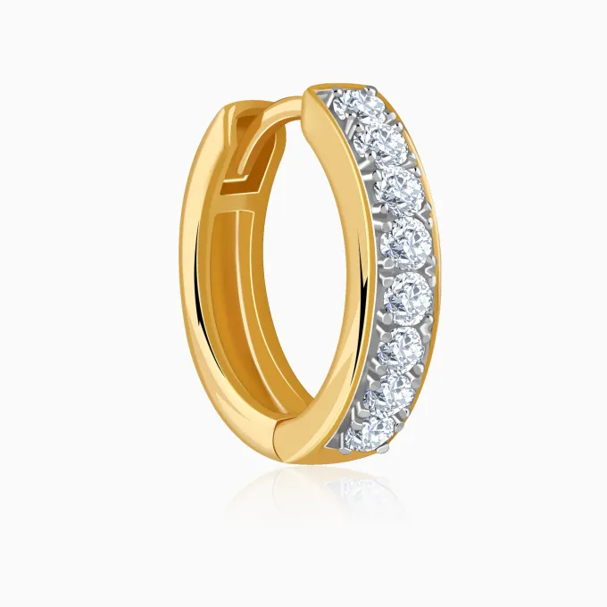 Gold Channel Lab Grown Diamond Hoop Earrings