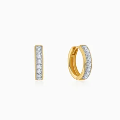 Gold Channel Lab Grown Diamond Hoop Earrings