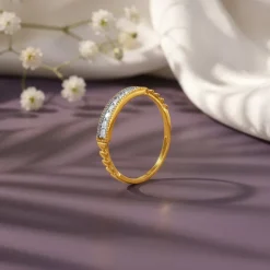 Gold Channel Set Lab grown Diamond Ring (Size 12)