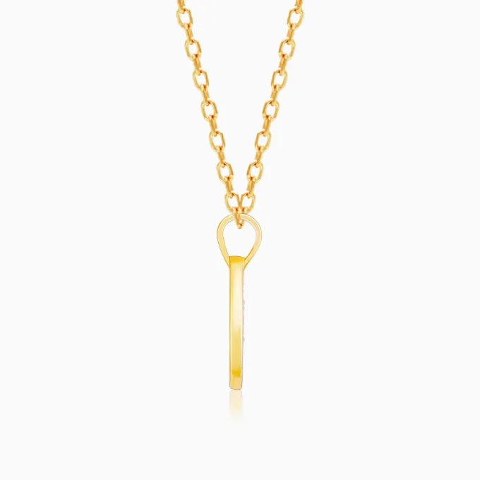 Gold Charming Drop Diamond Pendant