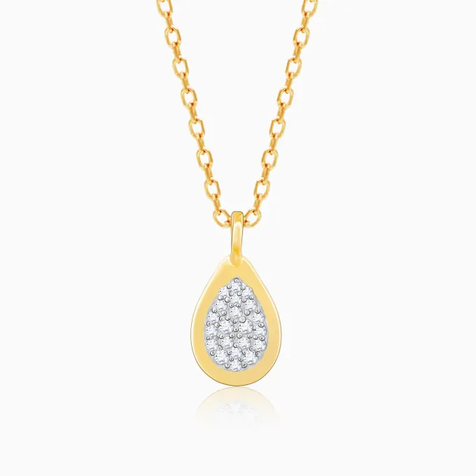 Gold Charming Drop Diamond Pendant
