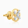 Gold Circle of Cross Lab Grown Diamond Studs
