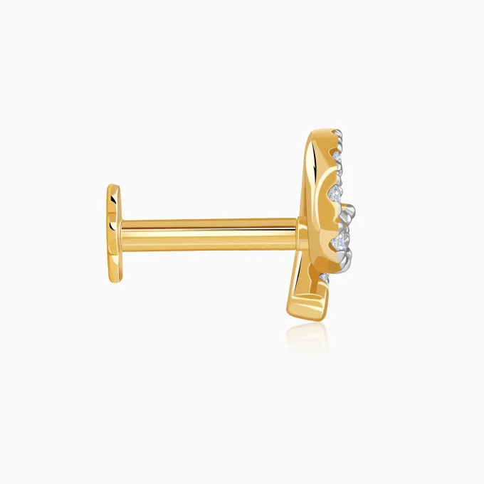 Gold Cirlia Lab Grown Diamond Nose Pin