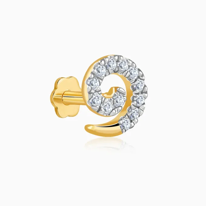 Gold Cirlia Lab Grown Diamond Nose Pin