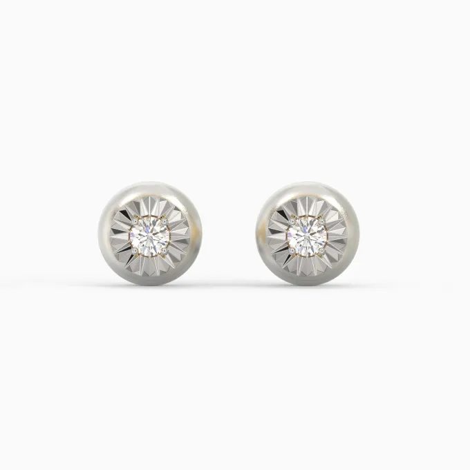 Gold Classic Diamond Stud Earrings