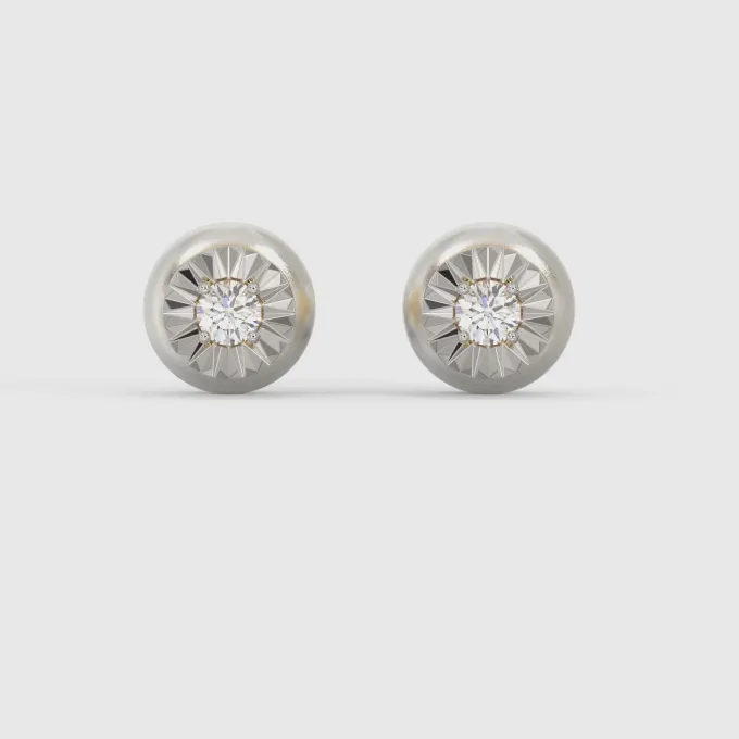 Gold Classic Diamond Stud Earrings