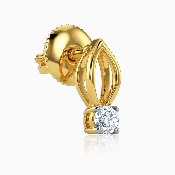 Gold Classic Drip Lab Grown Diamond Studs