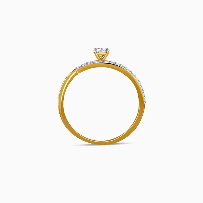 Gold Classic Path Lab Grown Diamond Ring (Size 12)