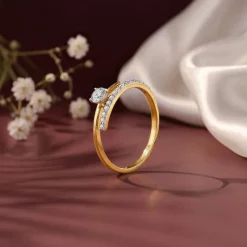 Gold Classic Path Lab Grown Diamond Ring (Size 12)