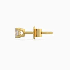 Gold Classic Solitaire Diamond Stud Earrings
