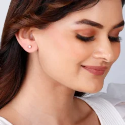 Gold Classic Solitaire Diamond Stud Earrings