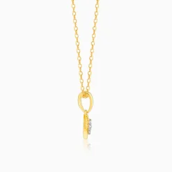 Gold Classic Square Diamond Pendant