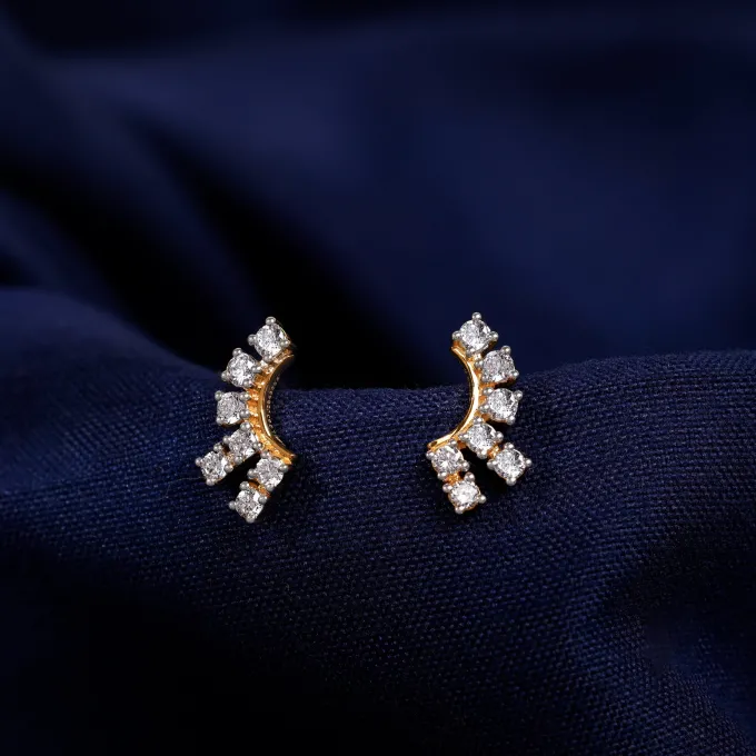 Gold Climber Lab Grown Diamond Studs
