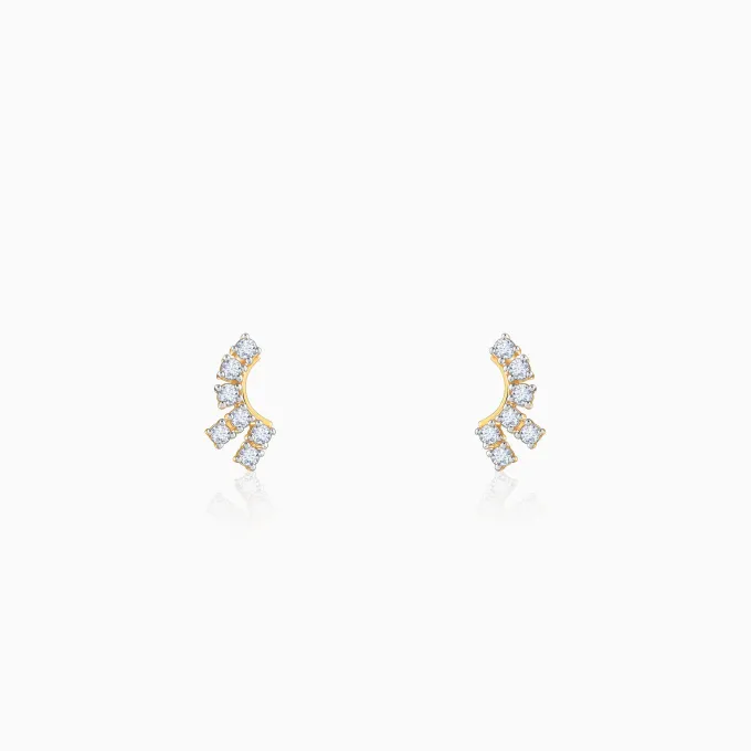 Gold Climber Lab Grown Diamond Studs