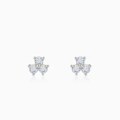 Gold Clover Lab Grown Diamond Stud Earrings