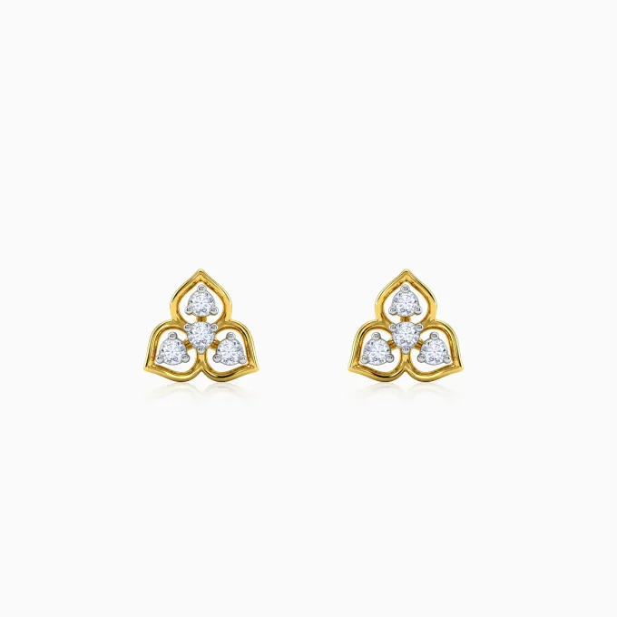 Gold Clover Loop Lab Grown Diamond Earrings
