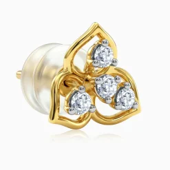 Gold Clover Loop Lab Grown Diamond Earrings