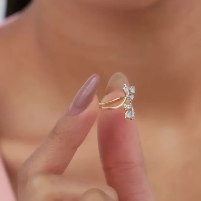 Gold Corolla Lab Grown Diamond Ring