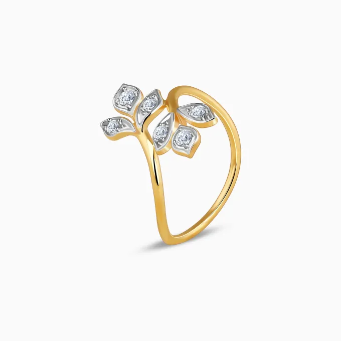 Gold Corolla Lab Grown Diamond Ring