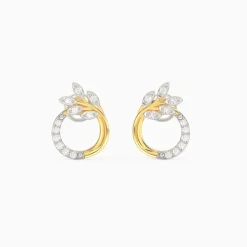 Gold Corsage Diamond Earrings