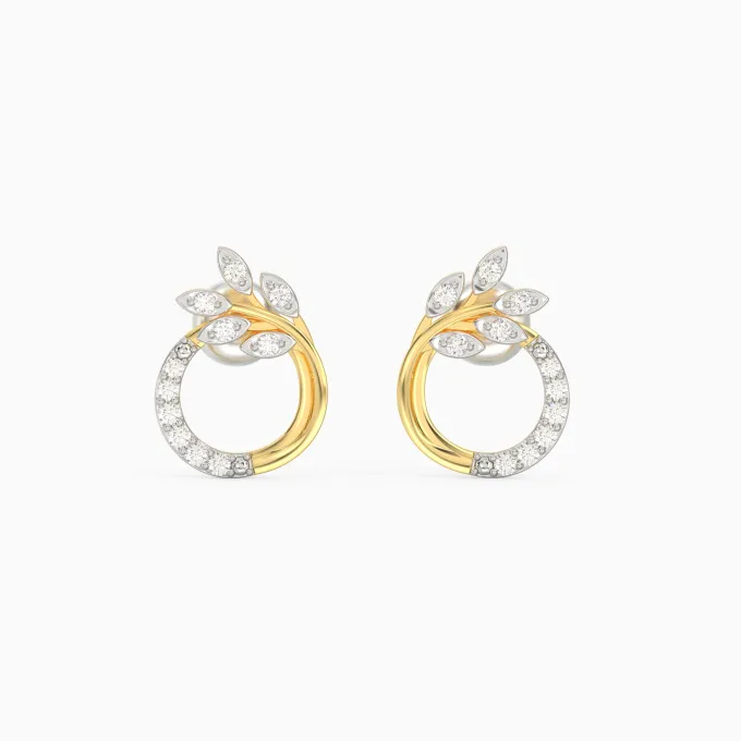 Gold Corsage Diamond Earrings