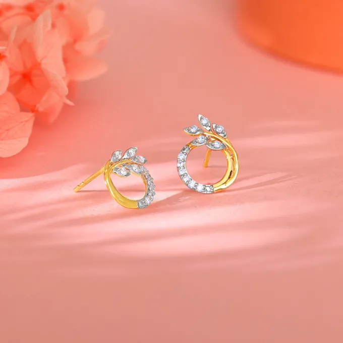Gold Corsage Diamond Earrings