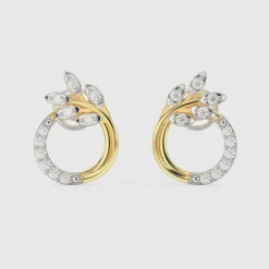 Gold Corsage Diamond Earrings