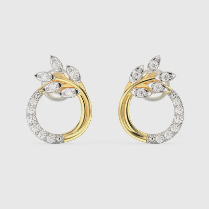 Gold Corsage Diamond Earrings