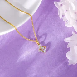 Gold Cradle Diamond Pendant