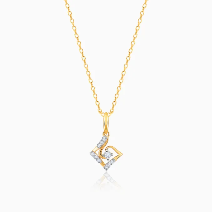 Gold Cradle Diamond Pendant
