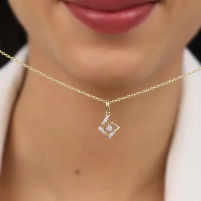Gold Cradle Diamond Pendant