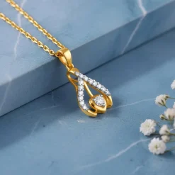 Gold Crocus Love Lab Grown Diamond Pendant