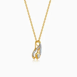 Gold Crocus Love Lab Grown Diamond Pendant