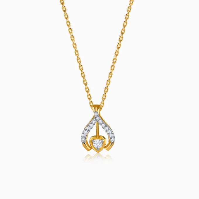 Gold Crocus Love Lab Grown Diamond Pendant