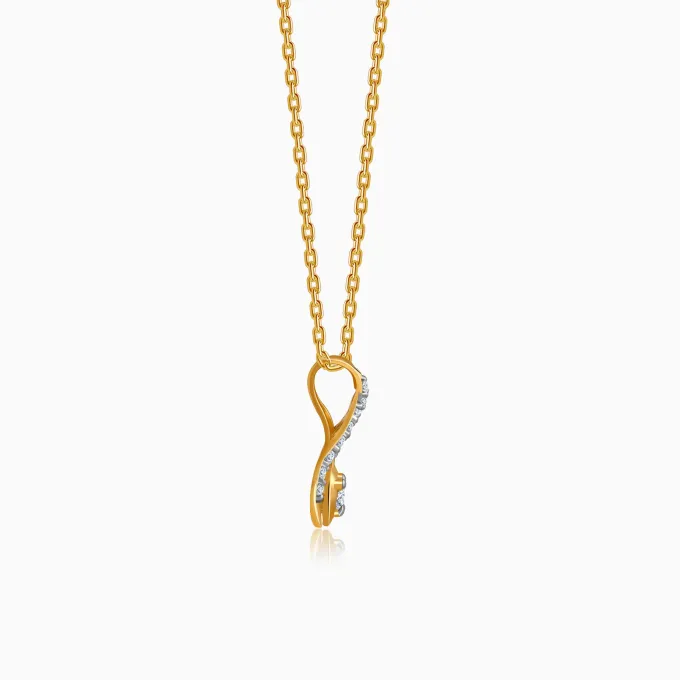 Gold Crocus Love Lab Grown Diamond Pendant