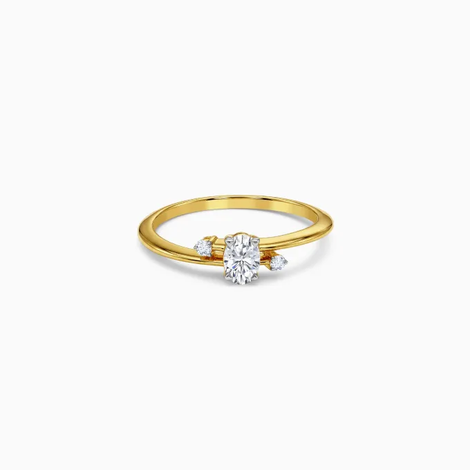 Gold Cross Tie Lab Grown Diamond Ring (Size 12)