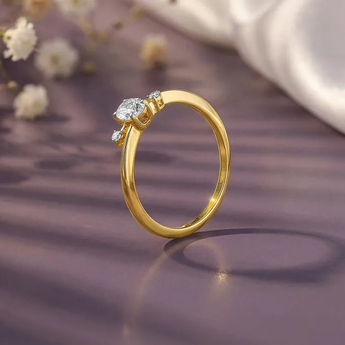 Gold Cross Tie Lab Grown Diamond Ring (Size 12)