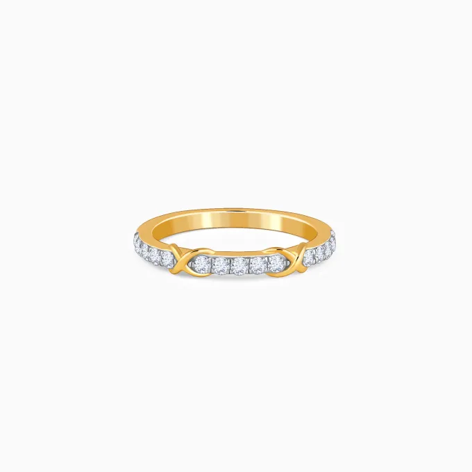 Gold Crossroads Channel Lab Grown Diamond Ring