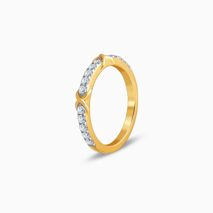 Gold Crossroads Channel Lab Grown Diamond Ring