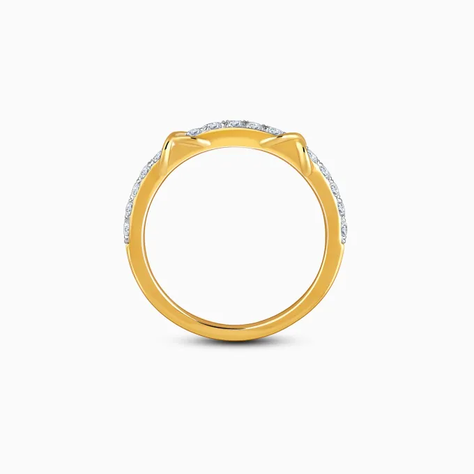 Gold Crossroads Channel Lab Grown Diamond Ring