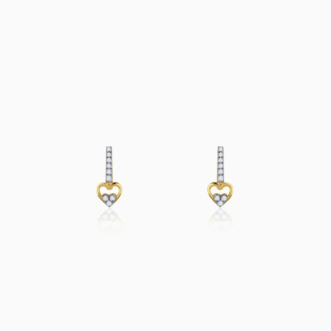 Gold Cupid’s Pick Lab Grown Diamond Earrings