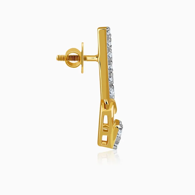 Gold Cupid’s Pick Lab Grown Diamond Earrings